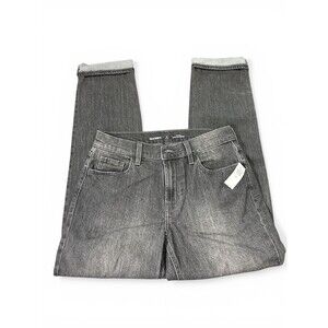 Old Navy Mid-Rise Wow Boyfriend Jeans Women's 0 Short Grey Denim NWT